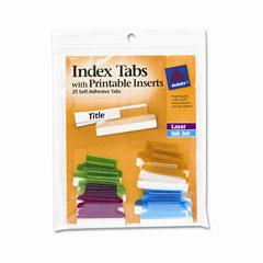 Avery® Self-Adhesive Plastic Tabs with Printable Inserts