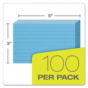 Oxford ruled index cards, 3×5, blue, 100/pack
