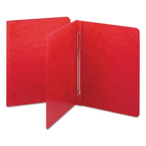 Smead pressboard side opening cover, prong clip, letter, red