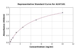 Representative standard curve for Human FARSLB ELISA kit (A247181)