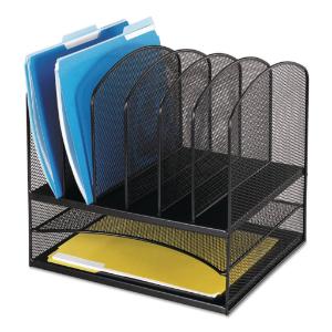 Safco® Onyx™ Mesh Desk Organizer With Two Horizontal/Six Upright Sections