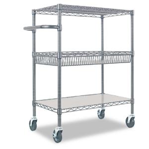 Alera® Wire Shelving Three-Tier Rolling Cart