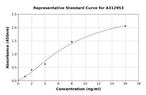 Representative standard curve for Human Centrobin ELISA kit (A312953)