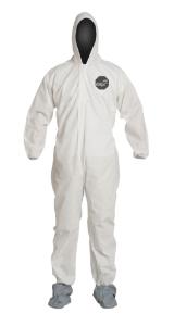 DuPont ProShield 10 Coveralls with Attached Hood and Boots White