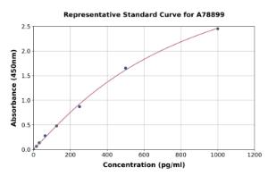 Representative standard curve for Human LTA ELISA kit (A78899)