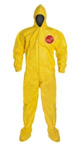 DuPont Tychem 2000 Coveralls with Standard Hood and Attached Socks Bound Seams
