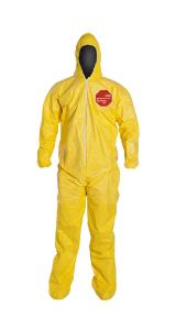 DuPont Tychem 2000 Coveralls with Standard Hood and Attached Socks Serged Seams