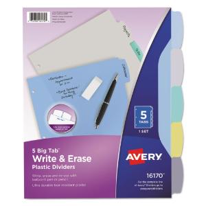 Avery® Translucent Durable Write-On Reference Index Dividers