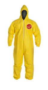 DuPont Tychem 2000 Coveralls with Standard Hood and Elastic Wrists and Ankles Serged Seams