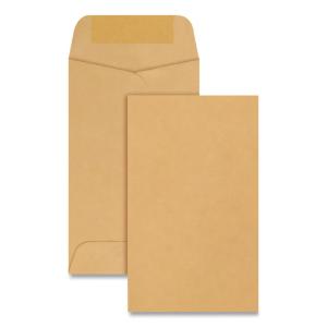 Quality park kraft coin and small parts envelope, side seam, light brown, 500/box