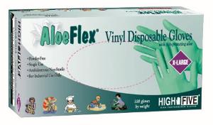Aloe Flex Industrial Grade Disposable Vinyl Gloves Powder-Free Microflex