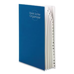 Smead deluxe expandable desk file, 1-20/a-z index, legal size, pressboard, navy blue