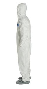 DuPont Tyvek 400 Coveralls with Respirator Hood and Attached Skid Resistant Boots Comfort Fit Design Side 2