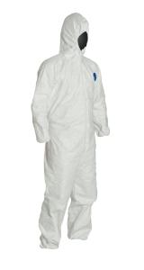 DuPont Tyvek 400 Coveralls with Respirator Hood and Elastic Wrists and Ankles Comfort Fit Design Side 1