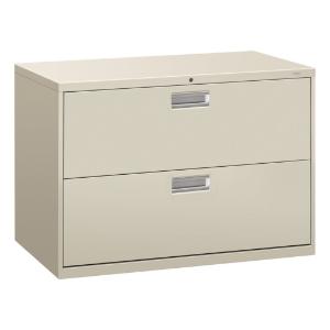 Hon 600 series two-drawer lateral file, light gray