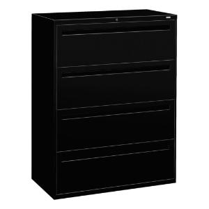 Hon 700 series four-drawer lateral file, black