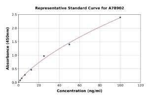 Representative standard curve for Human TN-X ELISA kit (A78902)