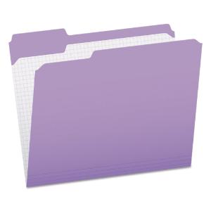 Pendaflex two-ply, reinforced file folders, top tab, letter, lavender, 100/box