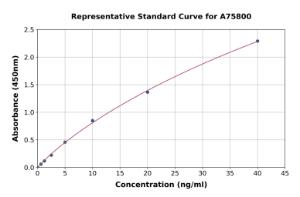 Representative standard curve for Mouse MRP8 ELISA kit (A75800)