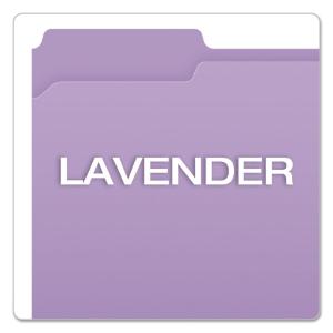Pendaflex two-ply, reinforced file folders, top tab, letter, lavender, 100/box