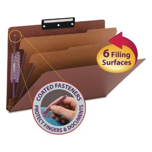 Smead® Pressboard Classification Folders with SafeSHIELD™ Coated Fasteners