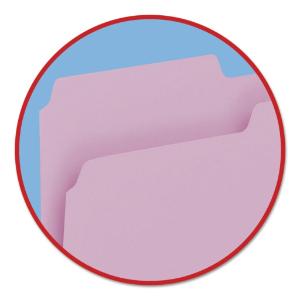 Smead file folders, top tab, letter, lavender, 100/box