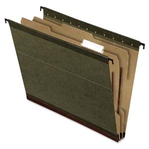Pendaflex 2 expansion hang folder, letter, 2-section, green, 10/box