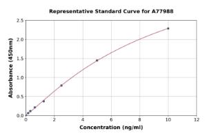 Representative standard curve for Human Lipoamide Dehydrogenase ELISA kit (A77988)