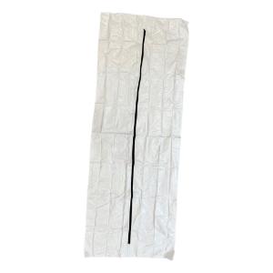 Salam adult body bag, 94 × 36", 7-9 mil vinyl, center zipper, white