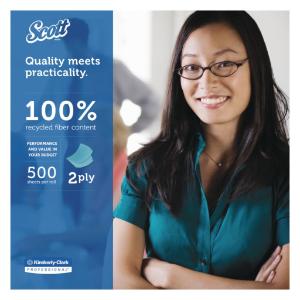 KIMBERLY-CLARK PROFESSIONAL® SCOTT® 100% Recycled Fiber Standard Roll Bathroom Tissue