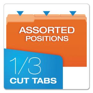 Pendaflex two-tone file folders, top tab, legal, orange/light orange, 100/box