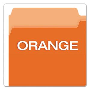 Pendaflex two-tone file folders, top tab, legal, orange/light orange, 100/box