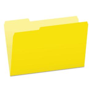 Pendaflex two-tone file folders, top tab, legal, yellow/light yellow, 100/box