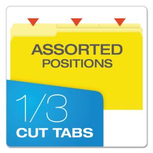 Folder,fil,1/3 cut,lgl,yw^ pendaflex two-tone file folders, 1/3 cut, top tab, legal, yellow/light yellow, 100/box