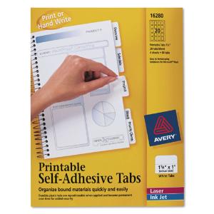 Printable Repositionable Plastic Tabs, Essendant