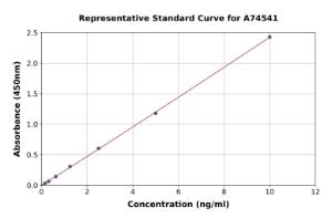 Representative standard curve for Human Serpin B4/SCCA-2 ELISA kit (A74541)