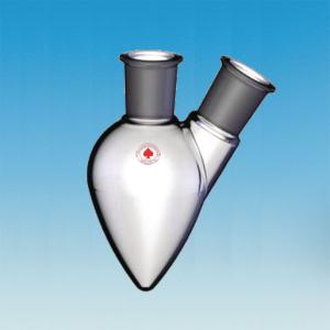 Flask, Two Neck, Pear-Shaped, Heavy Wall, Ace Glass Incorporated