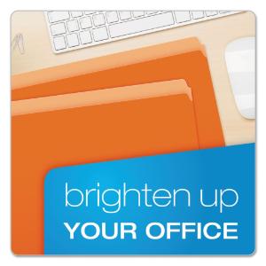 Pendaflex two-tone file folders, straight top tab, letter, orange/light orange, 100/box