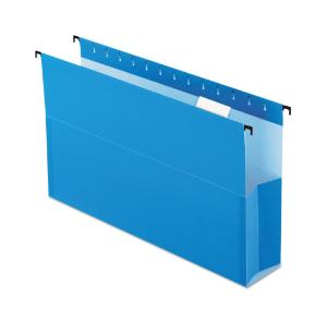 Pendaflex 3 expansion hanging box bottom folders with sides, legal, blue, 25/box