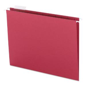 Smead hanging file folders, 11 point stock, letter, red, 25/box