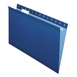 Pendaflex reinforced hanging file folders, kraft, legal, navy, 25/box