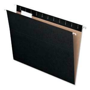 Pendaflex hanging file folders, letter, black, 25/box