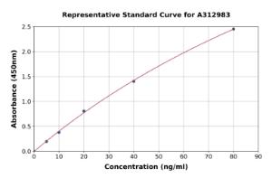 Representative standard curve for Human hnRNP A2B1 ELISA kit (A312983)