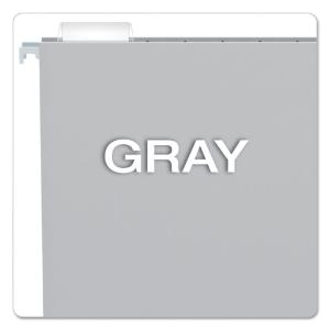 Pendaflex hanging file folders, letter, gray, 25/box