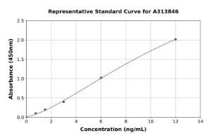 Representative standard curve for human LGI3 ELISA kit (A313846)