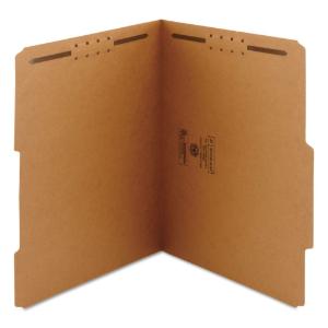 Smead folders, 2 fasteners, top tab, letter, brown, 50/box