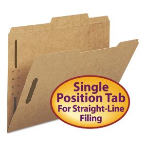 Smead folders, 2 fasteners, top tab, letter, brown, 50/box