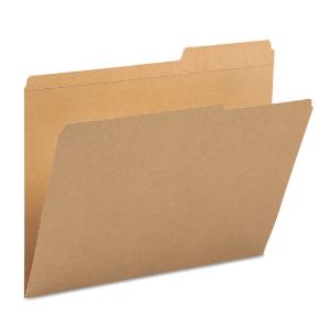 Smead kraft file folders, reinforced top tab, letter, brown, 100/box