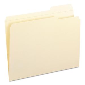 Smead file folder, reinforced top tab, letter, manila, 100/box