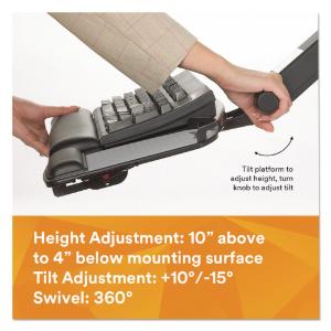 3M™ Easy Adjust Keyboard Tray with Removable Mouse Tray